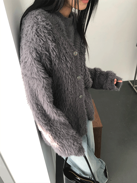 fur cardigan set (2color)